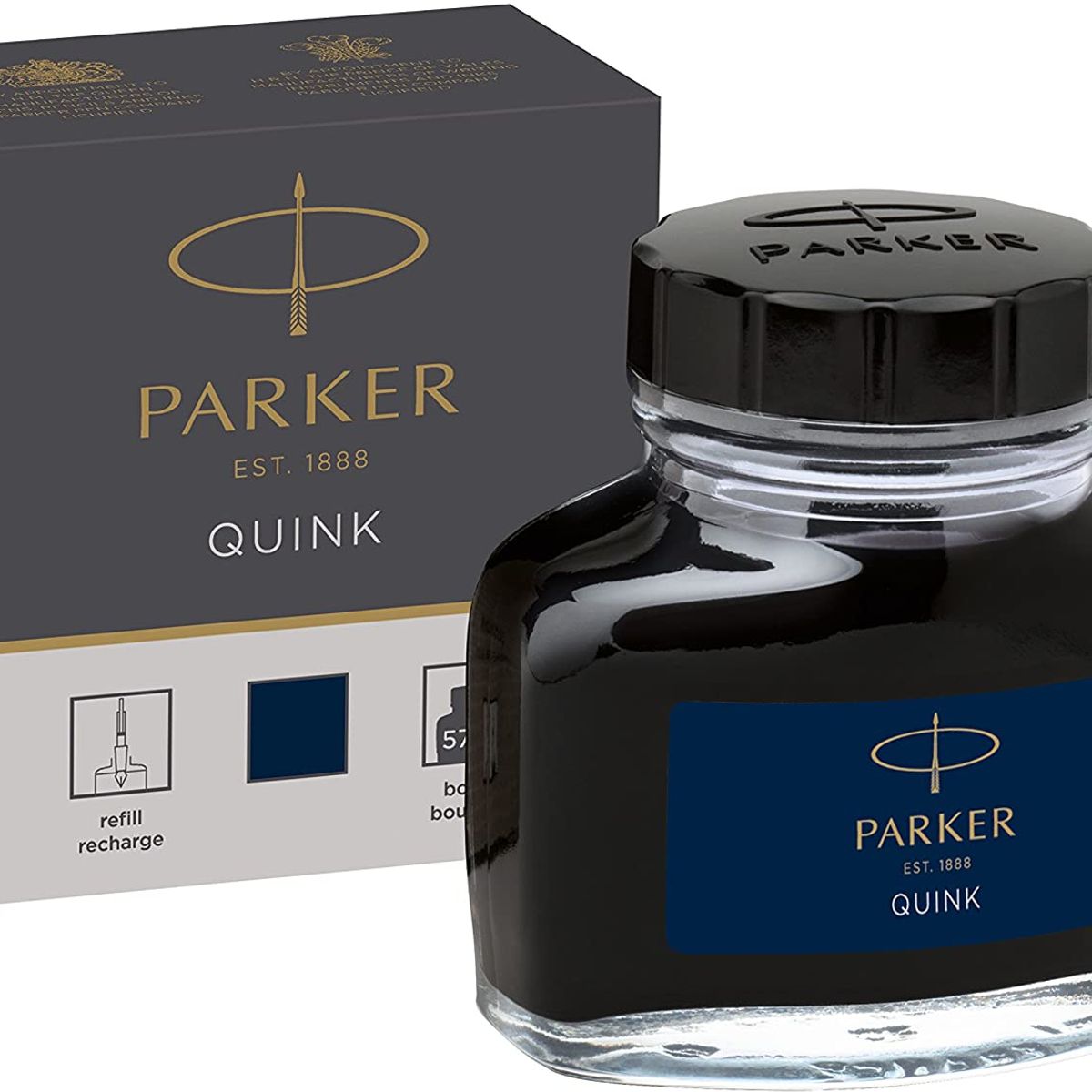PARKER - Tinta Para Pluma Quink Botella Tintero Azul 57ml Parker