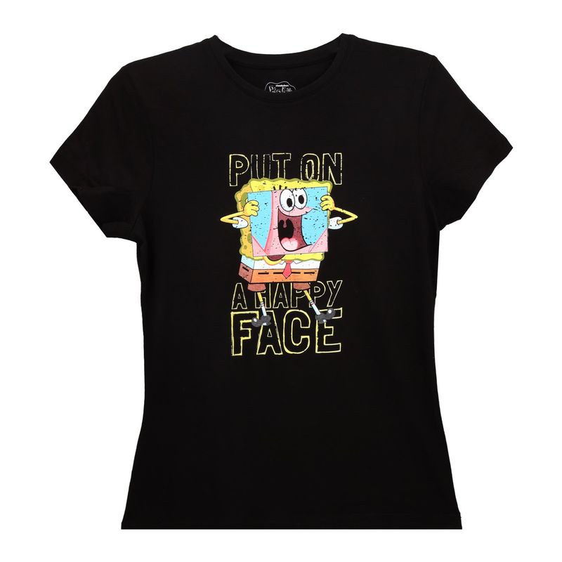 NICKELODEON - POLERA NICKELODEON MUJER BOB ESPONJANEGRA