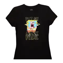 NICKELODEON - POLERA MUJER BOB ESPONJANEGRA