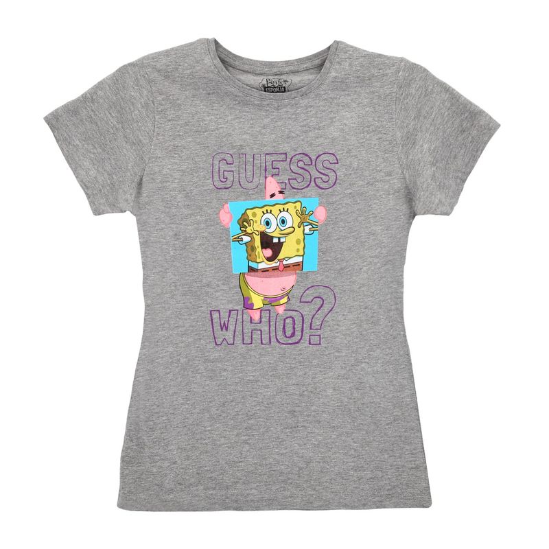 NICKELODEON - POLERA NICKELODEON MUJER BOB ESPONJA GRIS
