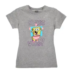 NICKELODEON - POLERA MUJER BOB ESPONJA GRIS