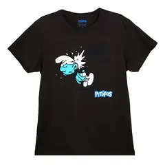 PITUFOS - POLERA PITUFO HOMBRE GRIS ACERO