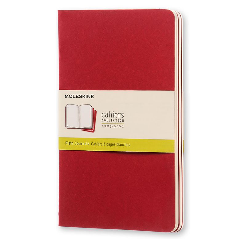 MOLESKINE - Moleskine Libretas Cahier. Set De 3 / Grande / Rojo