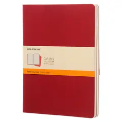 MOLESKINE - Libretas Cahier. Set De 3 / Grande / Rojo / rayas