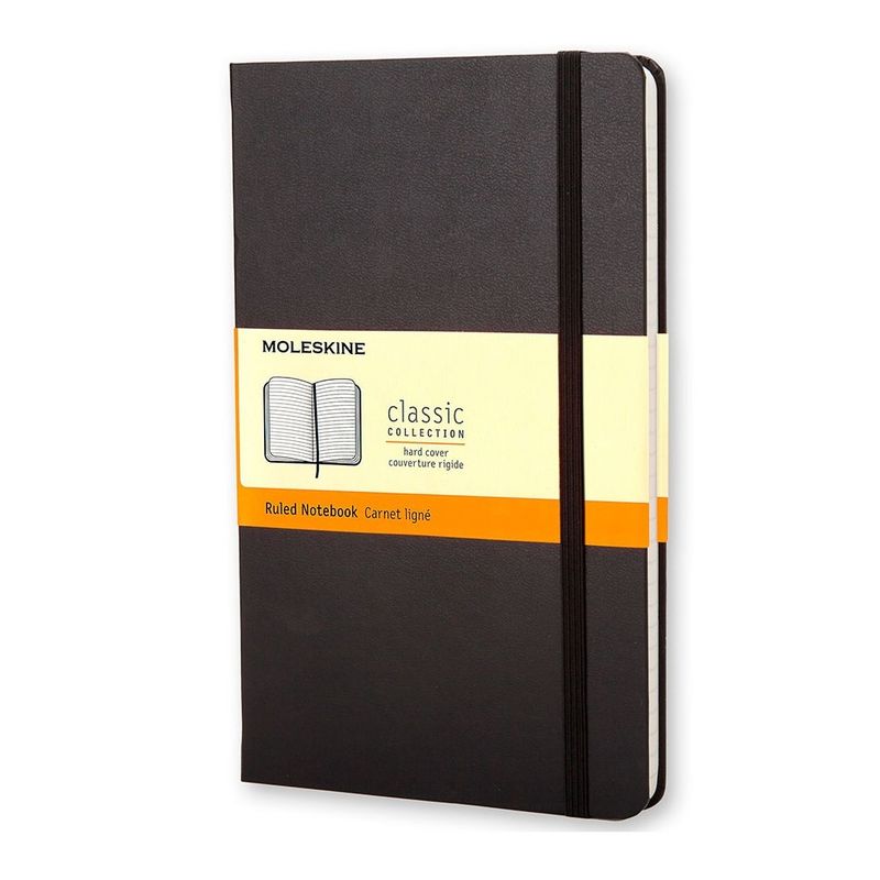 MOLESKINE - Libreta clásica tapa dura de rayas chica negra