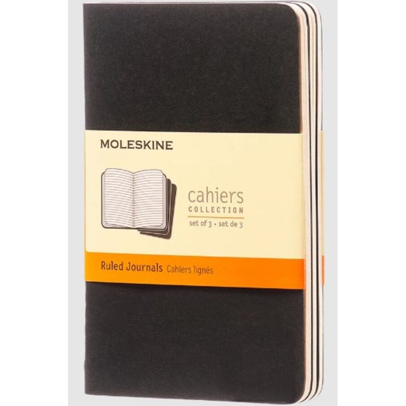 MOLESKINE - Moleskine Libretas Cahier. Set De 3 / Bolsillo / Negro