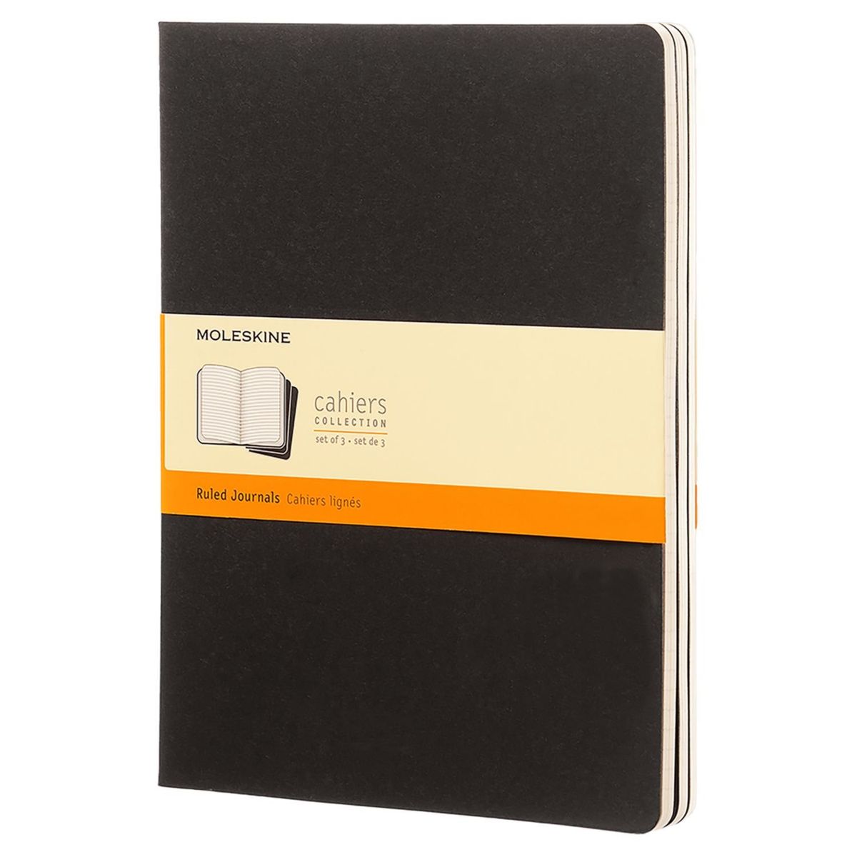 MOLESKINE - Moleskine Libretas Cahier. Set De 3 / Grande / Negro