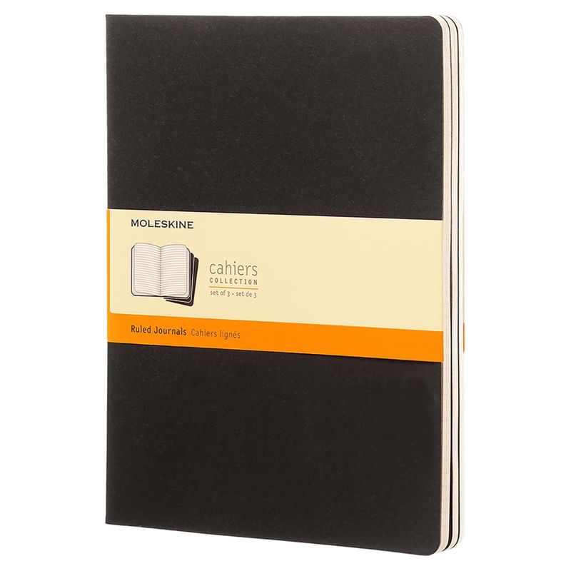 MOLESKINE - Moleskine Libretas Cahier. Set De 3 / Grande / Negro