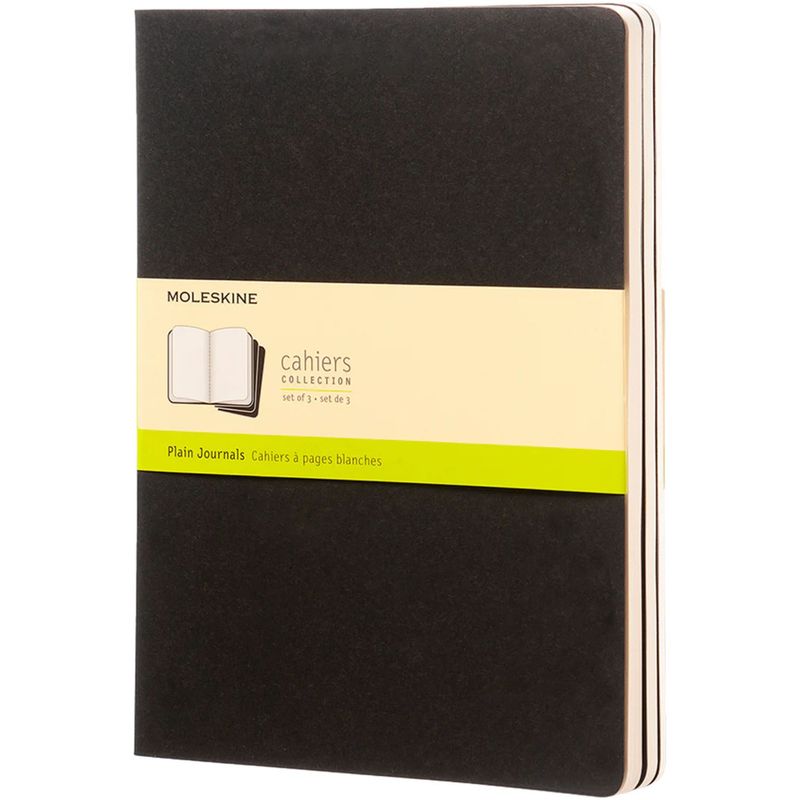 MOLESKINE - Moleskine Libretas Cahier. Set De 3 / Xl / Negro / Lisa