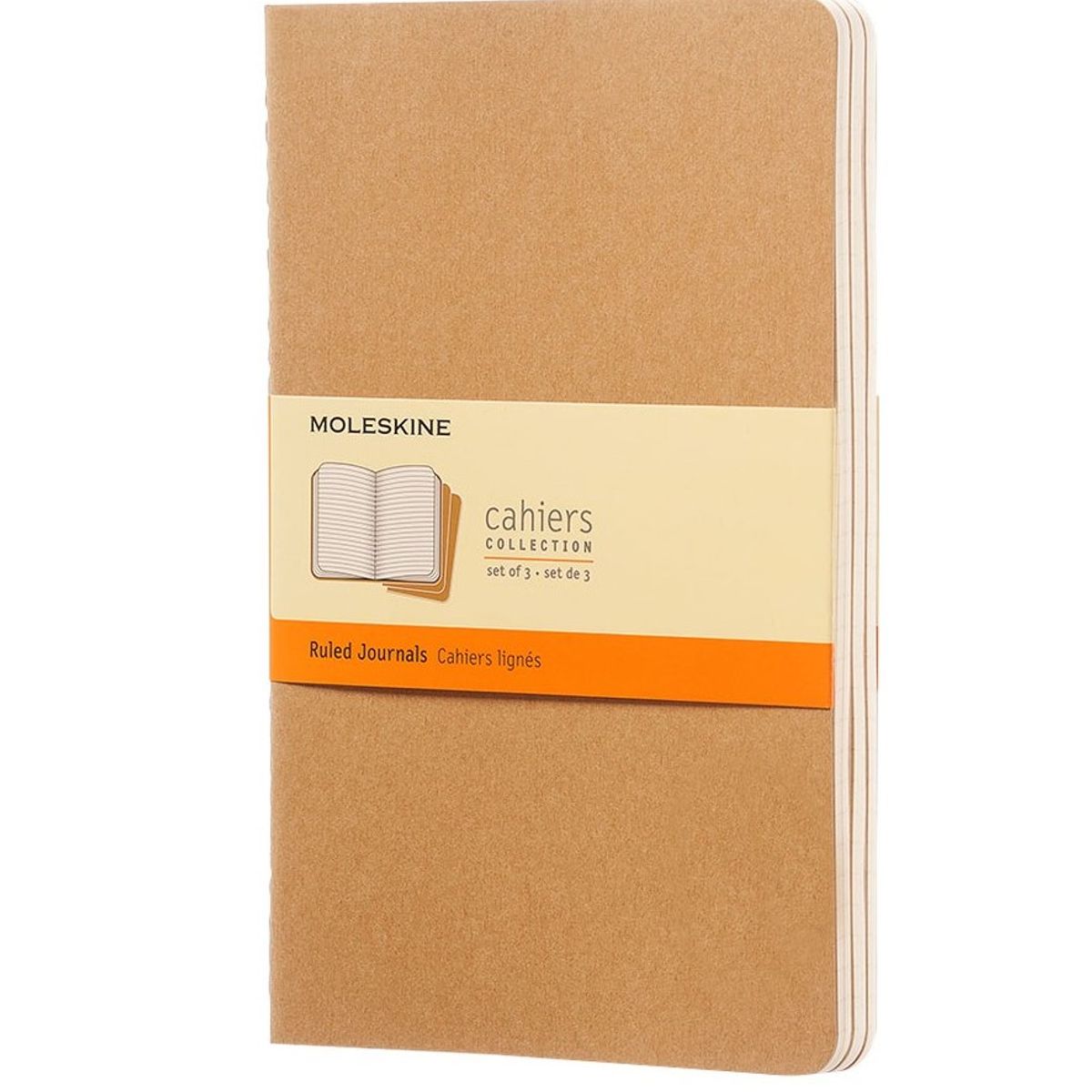 MOLESKINE - Libretas Moleskine Cahier Set De 3 / Grande / Marrón Kraft