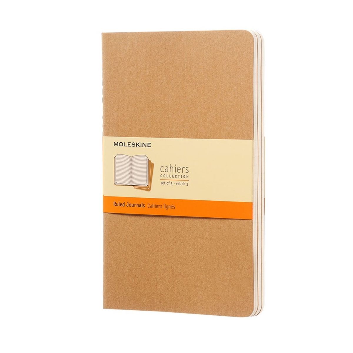 MOLESKINE - Libretas Moleskine Cahier Set De 3 / Grande / Marrón Kraft