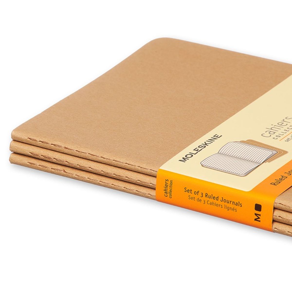 MOLESKINE - Libretas Moleskine Cahier Set De 3 / Grande / Marrón Kraft