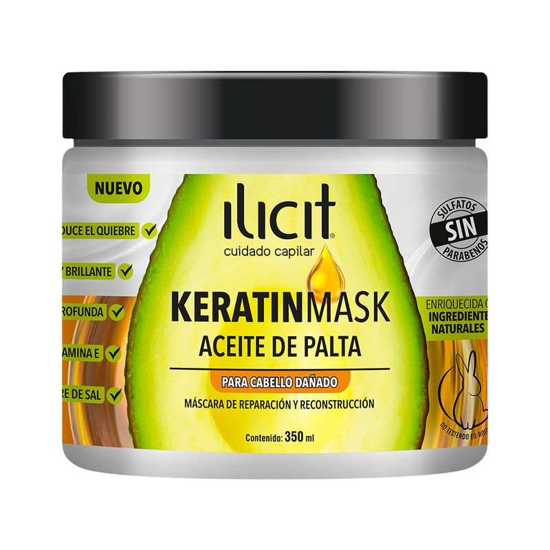 ILICIT - CREMA DE TRATAMIENTO CAPILAR KERATINMASK ACEITE DE PALTA