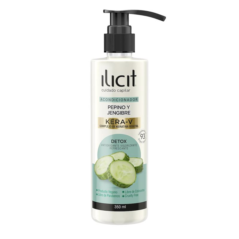 ILICIT - ACONDICIONADOR PEPINO Y JENGIBRE DETOX – 350 ML – ILICIT