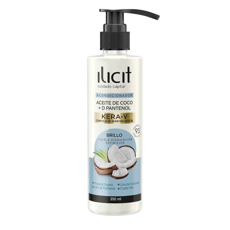 ILICIT - ACONDICIONADOR ACEITE DE COCO + KERATIN V – 350 ML – ILICIT