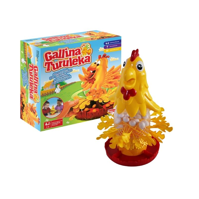 ANSALDO - Juego de mesa Gallina Turuleka 30 plumas y 17 huevos