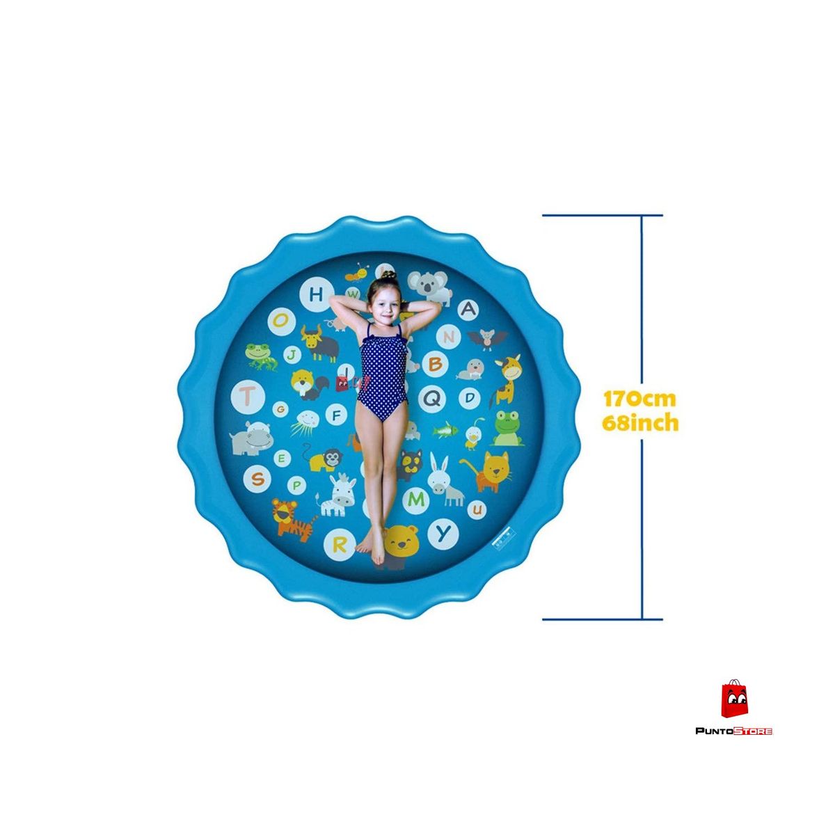 PUNTO STORE - Alfombra Piscina Chorros De Agua 170cms Letras - Ps