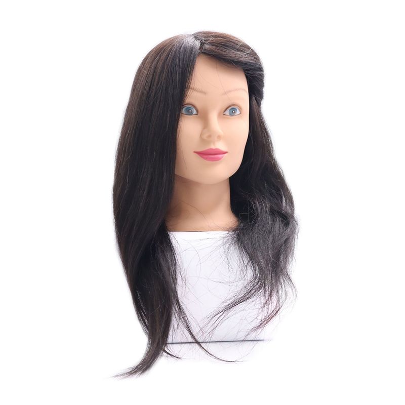 COSMETICAVAL - Cabeza Técnica Cabello Natural con soporte de mesa