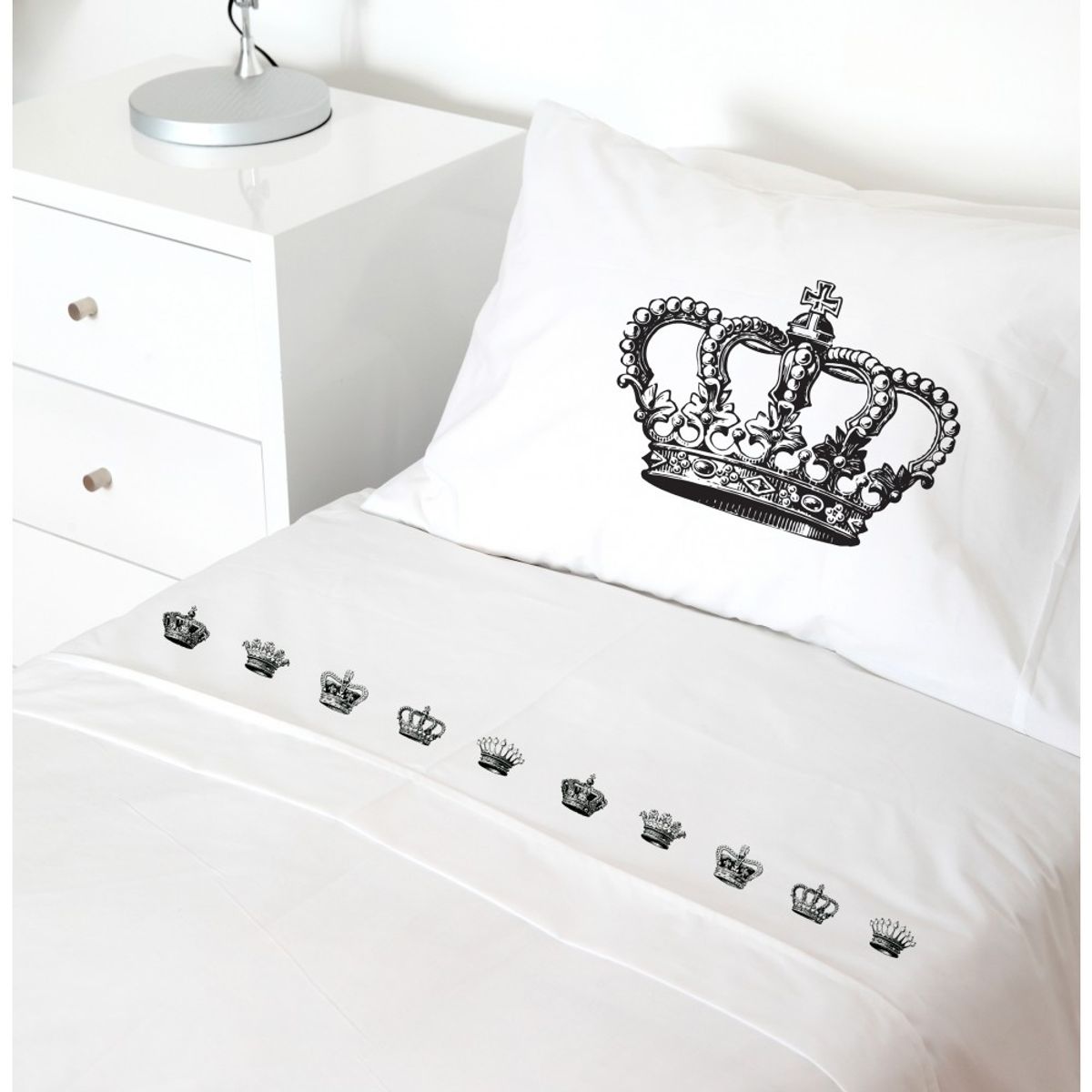 TUYO PRINT - Juego De Sábanas 1 Plaza Corona