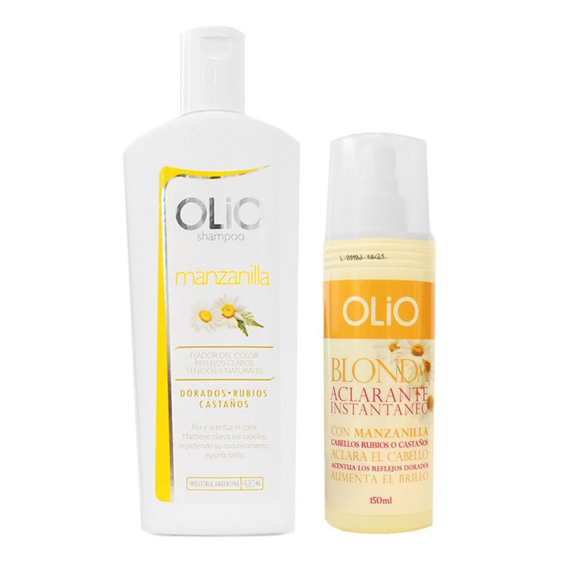 OLIO - Shampoo Manzanilla Rubios + Aclarante Instantáneo Olio Cvl