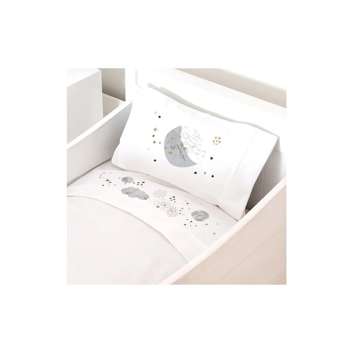 TUYO PRINT - Juego De Sábanas Pack & Play,  Luna
