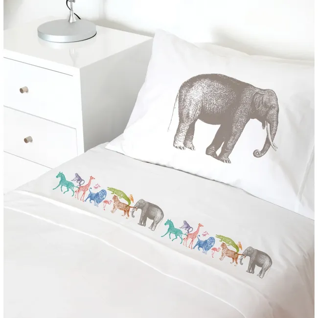 TUYO PRINT - Juego de Sábanas 1 Plaza,  Safari