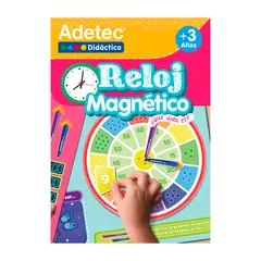 ADETEC - Juguete Didactco Reloj Láminas Magnéticas Juega Y Aprende