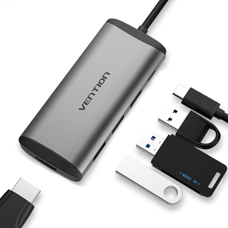 VENTION - Hub USB C a USB y HDMI Mac Notebook Vention