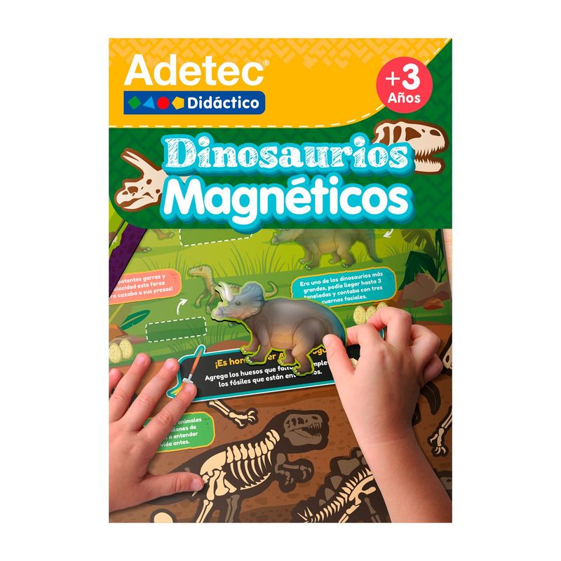 ADETEC - Juguete Láminas Magnéticas Dinosaurios Juega Y Aprende