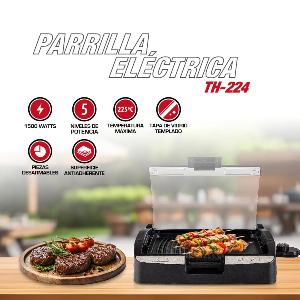 THOMAS - Parrilla Eléctrica Thomas TH-224