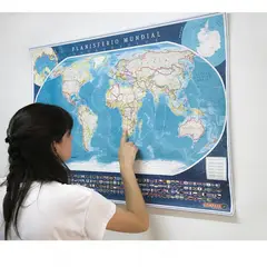 COMPASS - Planisferio mundial banderas y europa de editorial chile spa