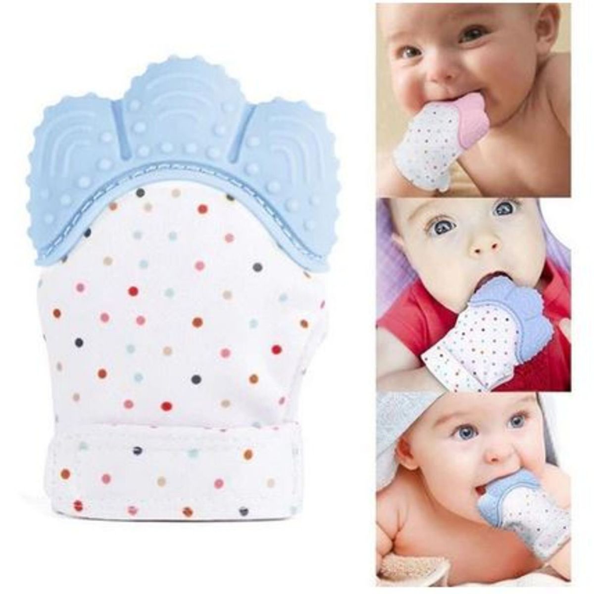 GENERICO - Guante mordedor silicona bebe color niño