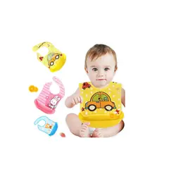 GENERICO - Baberos silicona bebe con recipiente Diseño niño