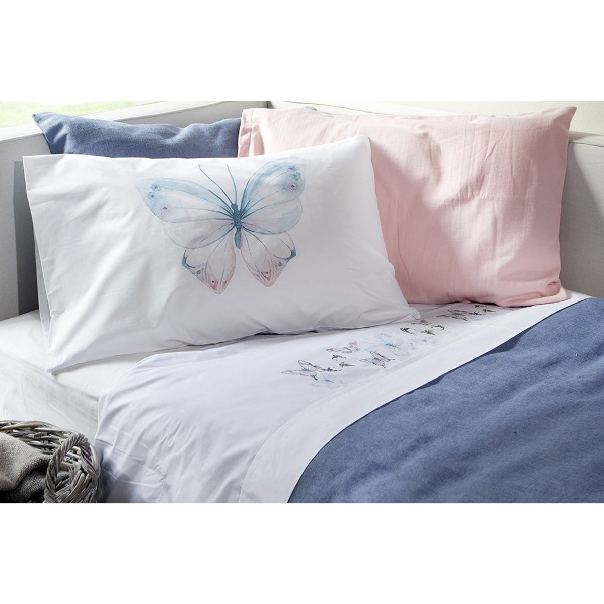 TUYO PRINT - Juego de Sábanas 15 Plaza  Mariposas