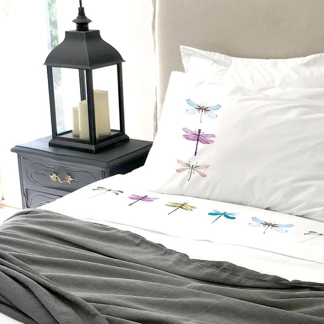 TUYO PRINT - Juego de Sábanas 2 Plazas, Libelula