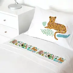 TUYO PRINT - Juego de Sábanas 1 Plaza, Jungla