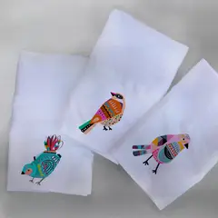 TUYO PRINT - Juego de Toallas Visita Pajaros Colores -
