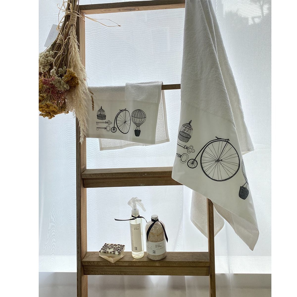 TUYO PRINT - Toalla de mano,  Retro Escena