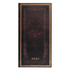 PAPER BLANKS - Agenda 2022 Black Moroccan Slim Tapa Dura Semana A La Vista