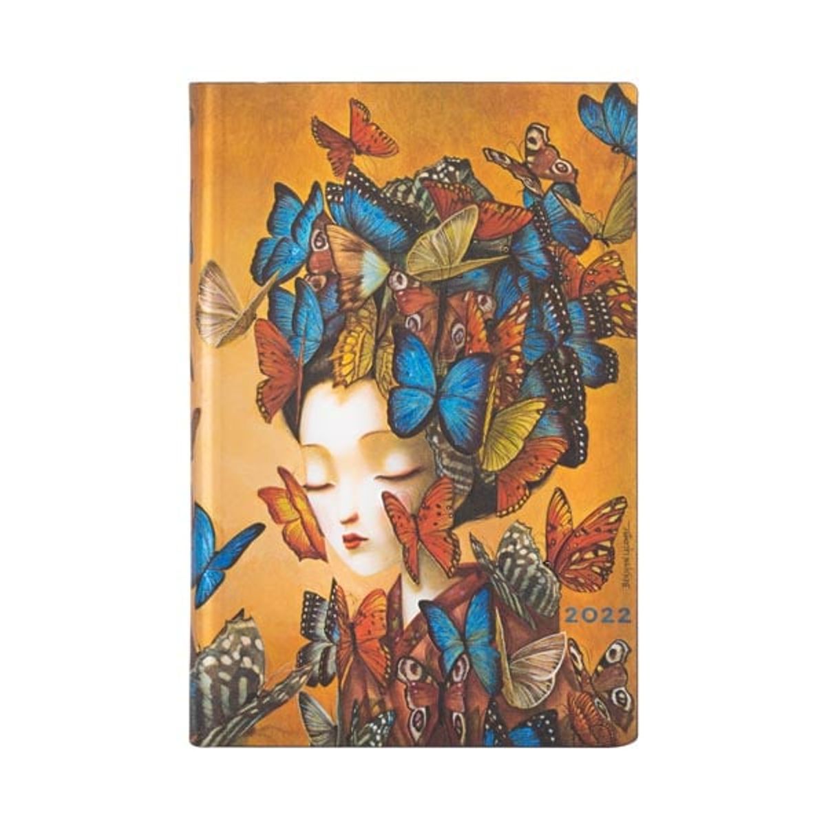 PAPER BLANKS - Agenda 2022 Madame Butterfly Mini T.Blanda Semana Vista