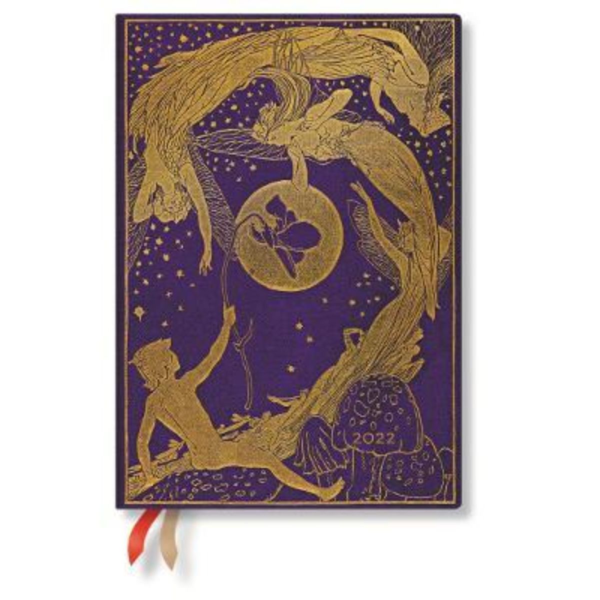 PAPER BLANKS - Agenda 2022 Violet Fairy Midi Tapa Dura Semana  Horizontal