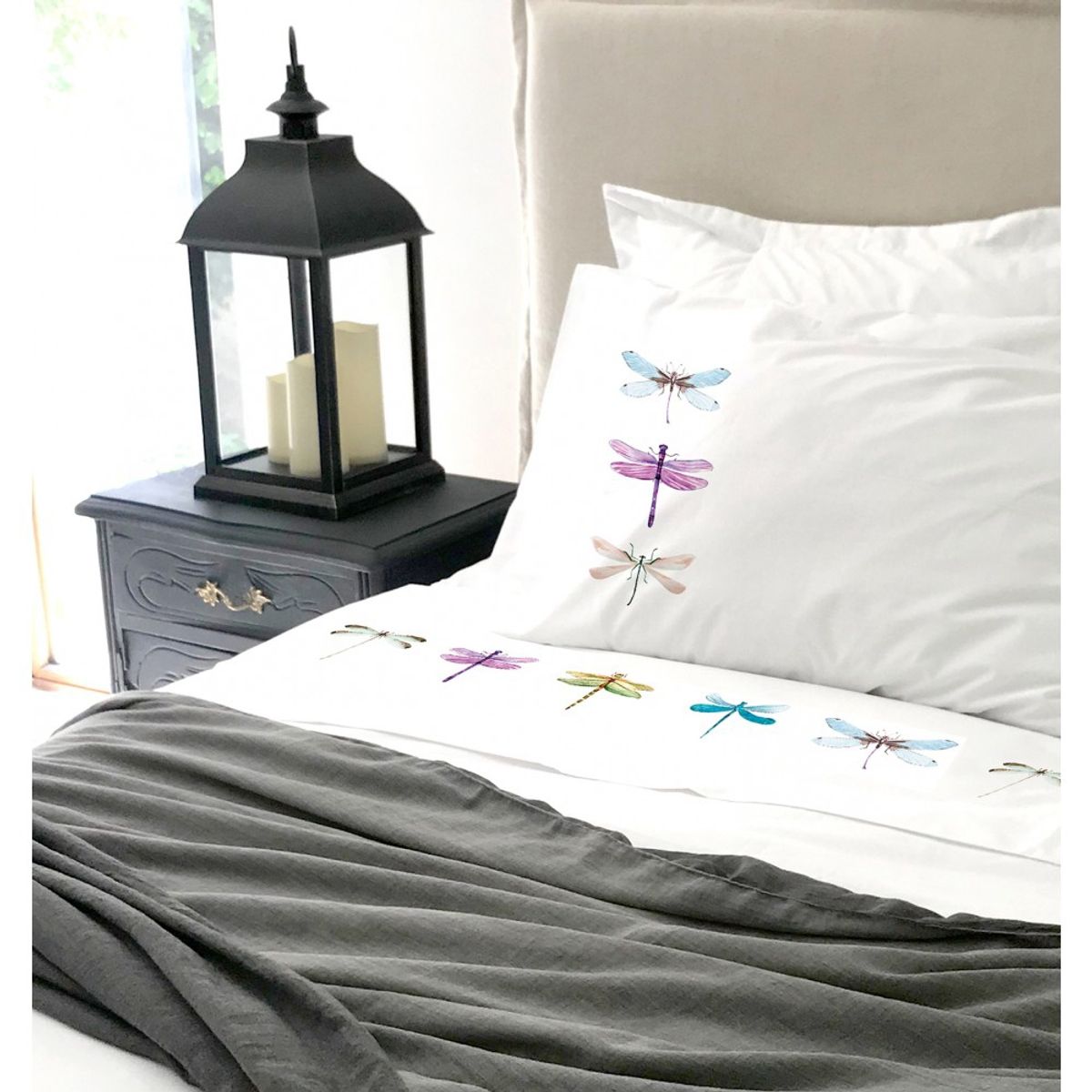 TUYO PRINT - Juego De Sábanas King Libélulas