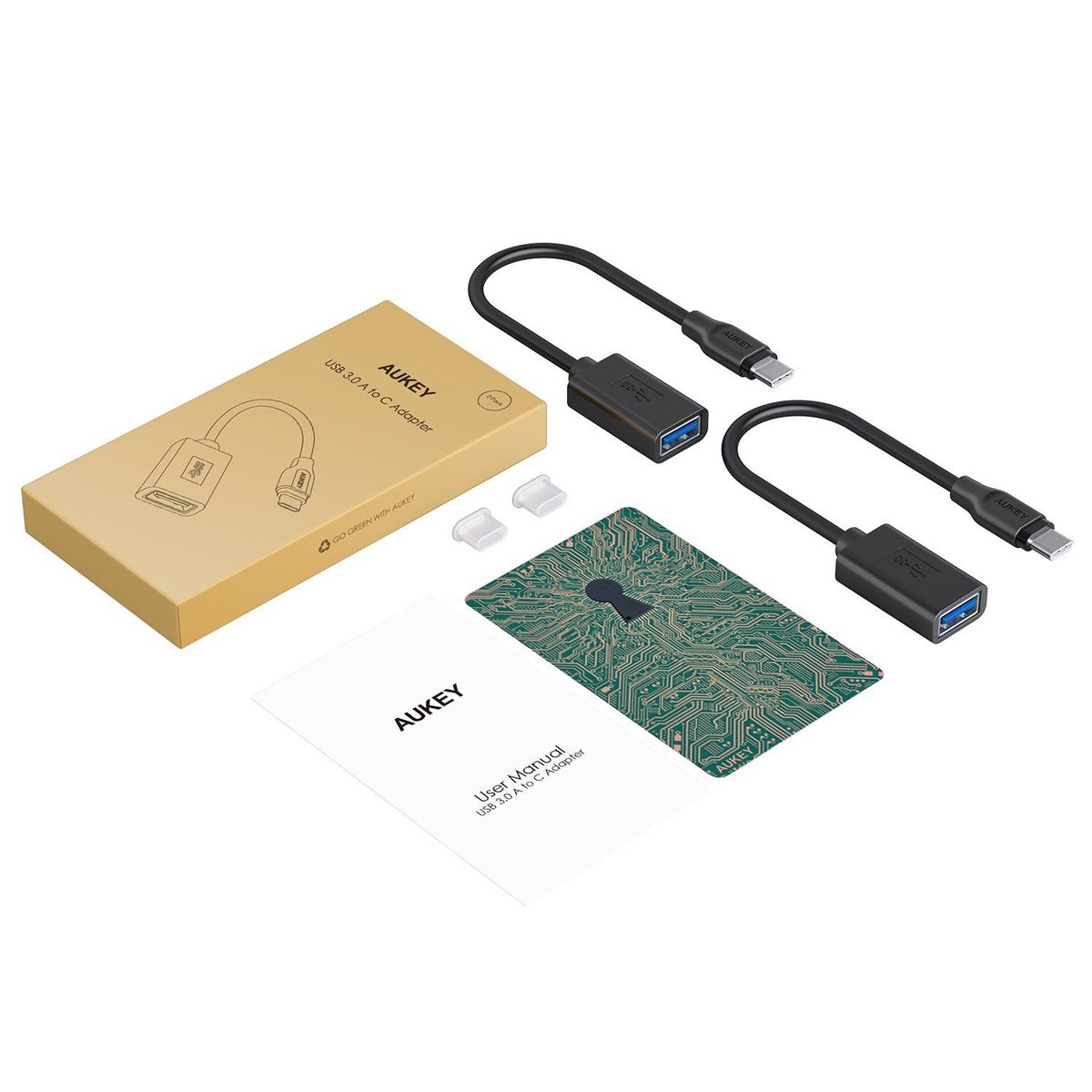 AUKEY - AUKEY Adaptador USB 3.1 Gen1 tipo C a USB 3.0 A/F Negro CB-A26