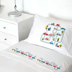 TUYO PRINT - Juego De Sábanas 1 Plaza Autopista