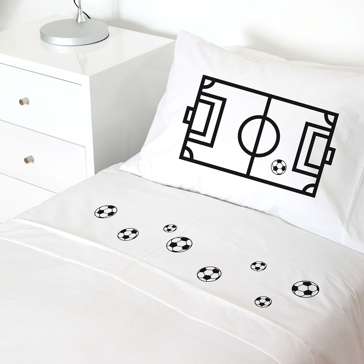 TUYO PRINT - Juego de Sábanas 1 plaza, Cancha Futbol