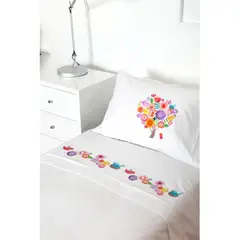 TUYO PRINT - Juego de Sábanas 1 Plaza, Arbolito
