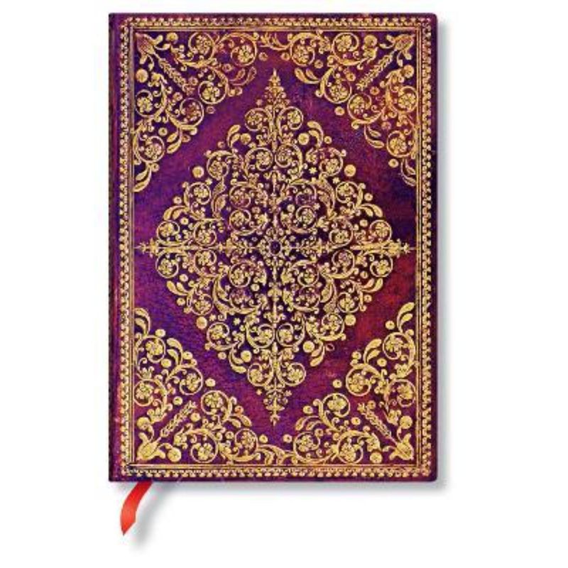 PAPER BLANKS - Libreta Diamond Rosette Viola, Midi Tapa Dura