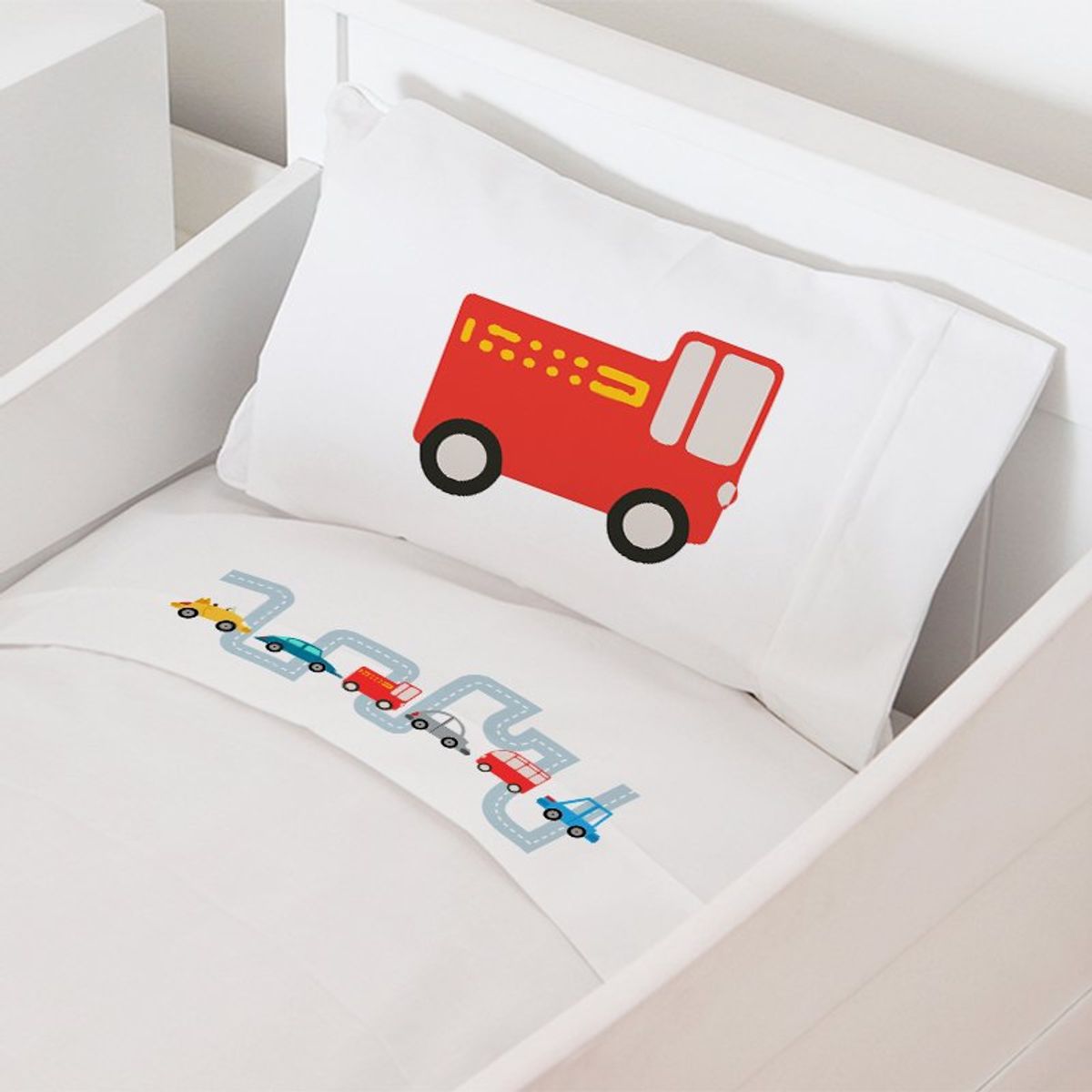 TUYO PRINT - Juego de Sábanas Pack And Play Autopista