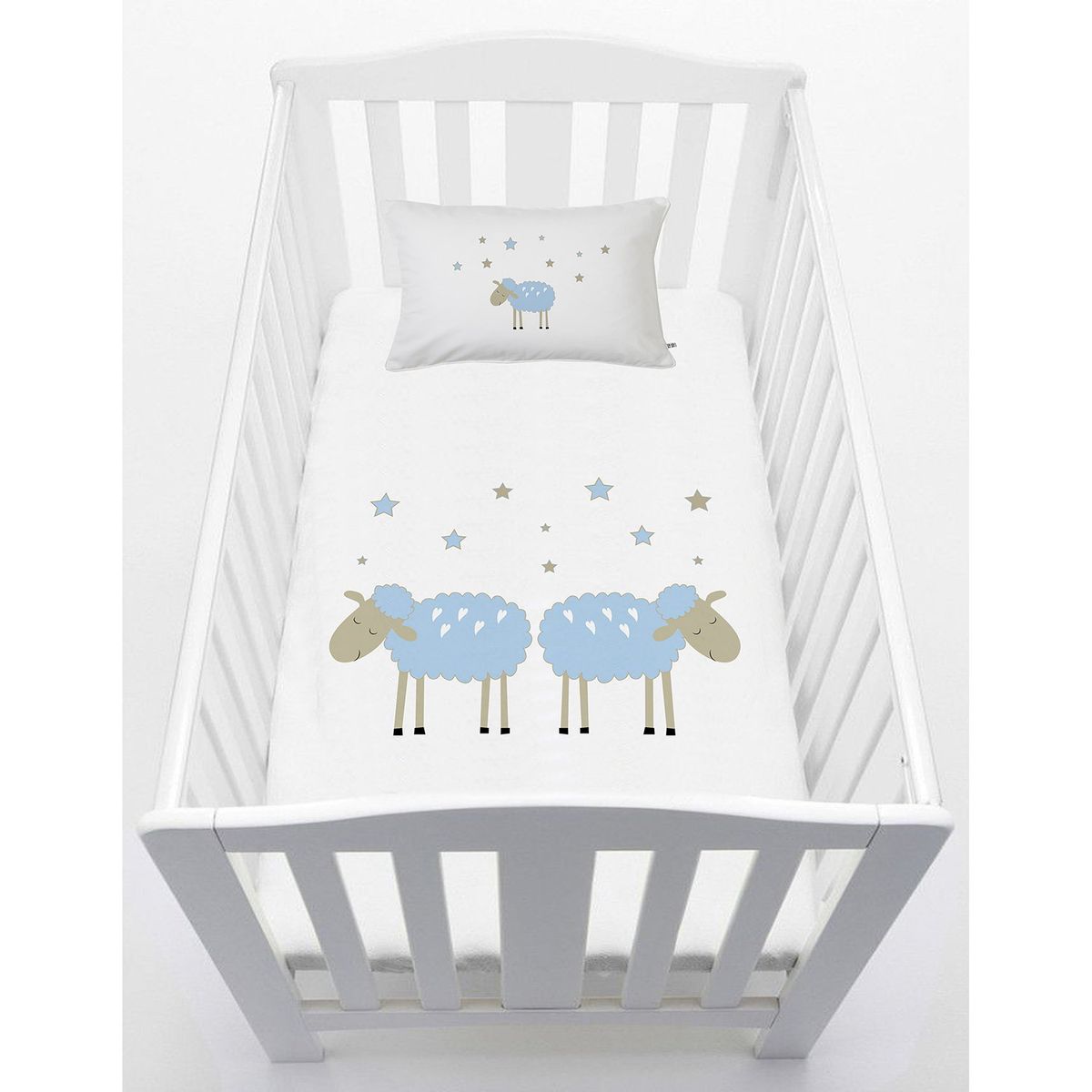 TUYO PRINT - Cubreplumón Cuna Ovejita Celeste