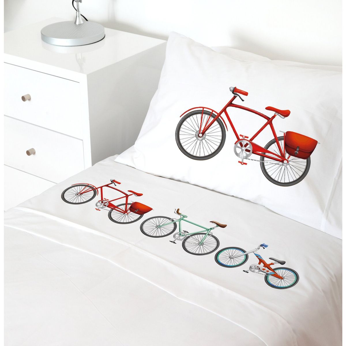 TUYO PRINT - Juego de Sábanas Transición Bicicletas